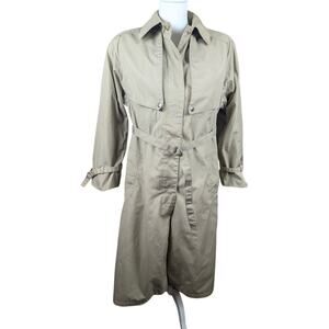 Vintage Brem Rainwear women's trench‎ coat khaki size 8 excellent condition